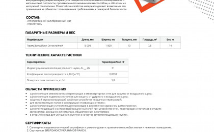 Сертификат ТермоЗвукоИзол Огнестойкий